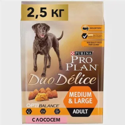 Сухой корм Purina Pro Plan DUO DELICE для взрослых собак с лососем и рисом 10кг 12202615-0