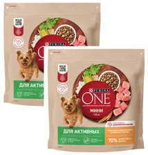 Purina One Сухой корм для взрослых собак мелких и карликовых пород с курицей и рисом Набор 2x1,5 кг