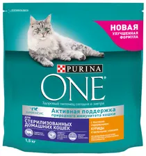 Корм для стерилизованных кошек Purina ONE с курицей и с цельными злаками 1.5 кг