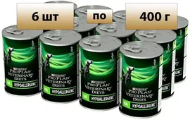 4Vets Natural Влажный корм для собак Purina Pro Plan Veterinary Diets HA Hypoallergenic, для снижения непереносимости ингредиентов и питательных вещ., 6 шт. х 400г корм для собак