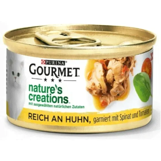 Корм для котов Purina Gourmet Курица Шпинат Помидор 85 g-0