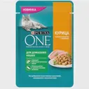 Влажный корм для кошек PURINA ONE при домашнем образе жизни с курицей и морковью 75 г х 26 шт.