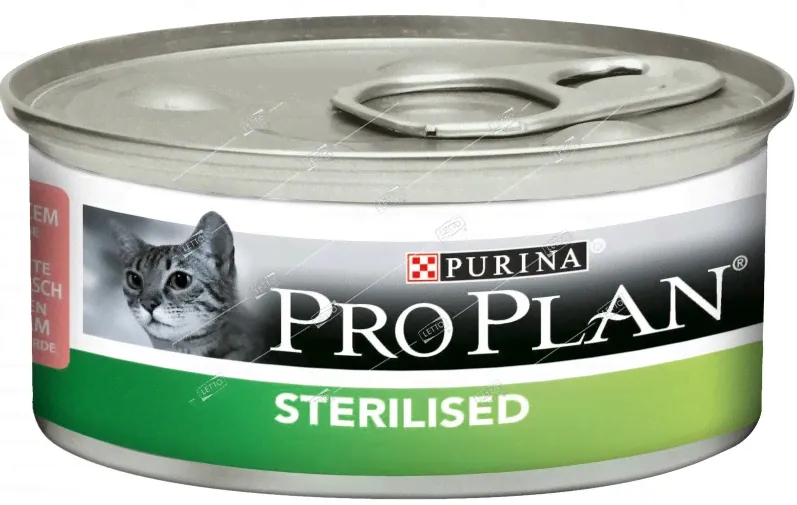 PURINA Pro Plan корм для стерил. кошек и кастр. котов Лосось,Тунец консервы 85г