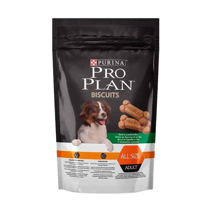 Purina Pro Plan Bisquits лакомство для взрослых собак всех пород с ягненком и рисом - 400 г 1 ш-0