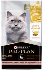 Сухой корм Purina Pro Plan Nature Elements Derma Care, для взрослых кошек, для здоровой шерсти и кожи, с лососем, 1.4кг