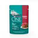 Purina ONE паучи для кошек при домашнем образе жизни с говядиной и морковью , 75 г