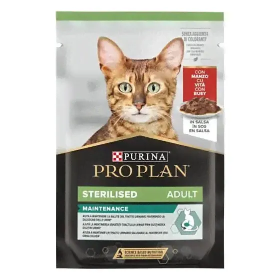 Корм для котов Purina Pro Plan Sterilised Курица Телятина 10 x 85 g-0