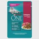 Purina One Паучи для взрослых Кошек с Говядиной и морковью 124218221245613112483286, 0,075 кг (18 шт)