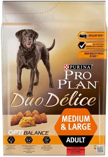 Purina Pro Plan Duo Delice Medium & Large adult для взрослых собак крупных пород со вкусом говядины 2,5 кг