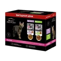 Purina Pro Plan набор паучей для взрослых кошек с чувствительным пищеварением 10шт (индейка в соусе, ягненок в соусе)