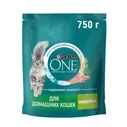 Корм сухой Purina One для взрослых кошек живущих в домашних условиях с индейкой и цельными злаками, 750г