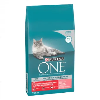 Сухой корм Purina ONE® полнорационный для стерилизованных кошек и кастрированных котов, с высоким содержанием лосося-0