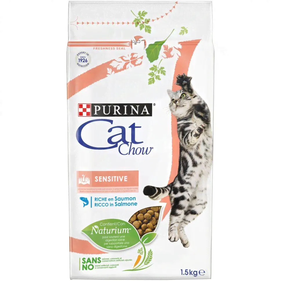 Purina Cat Chow Special Care Sensitive - Сухой корм для Кошек с чувствительным пищеварением, с лососем-0