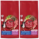 Purina One Сухой корм для собак средних и крупных пород с ягнёнком и рисом Набор 2х10кг