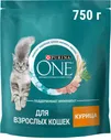 Сухой корм для кошек Purina ONE для взрослых с курицей 750г