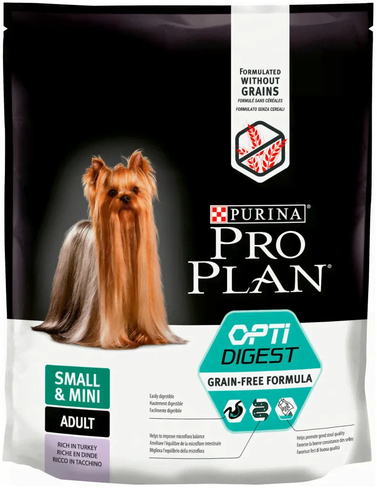 Сухой корм Purina Pro Plan Optidigest Grain Free Formula (беззерновой) Small & Mini Adult, для взрослых собак, мелких и карликовых пород, с чувствительным пищеварением, с индейкой, 700г.-0