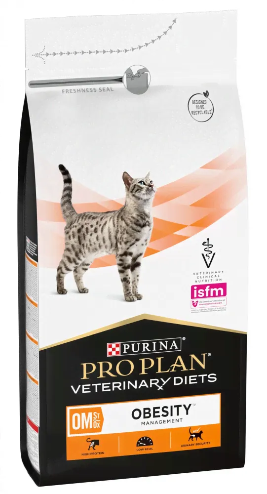 Сухой корм Purina Pro Plan Veterinary Diets OM St/Ox Obesity Mangement, для взрослых кошек при ожирении, 1,5 кг