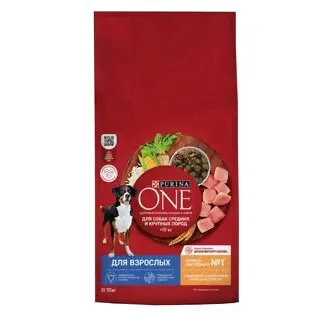Purina ONE сухой корм для взрослых собак средних и крупных пород с курицей и рисом - 10 кг-2