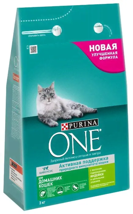 Корм для кошек Purina ONE для профилактики МКБ, с индейкой и с цельными злаками 3 кг