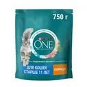 Корм сухой Purina One для кошек старше 11 лет с курицей и цельными злаками, 750г