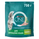 Сухой корм PURINA ONE® для взрослых домашних кошек с индейкой 750 г