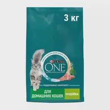 Сухой корм для кошек Purina One При домашнем образе жизни с индейкой и злаками 3кг