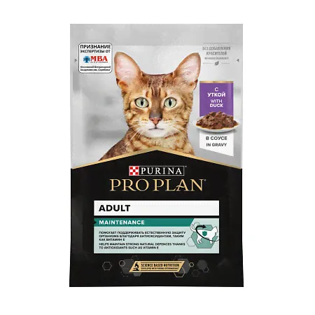 Purina Pro Plan паучи для взрослых кошек кусочки в соусе с уткой