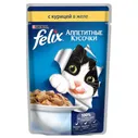 Влажный корм для кошек Purina Felix Аппетитные кусочки, курица 85г