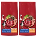 Purina One Сухой корм для собак средних и крупных пород с курицей и рисом Набор 2х10кг