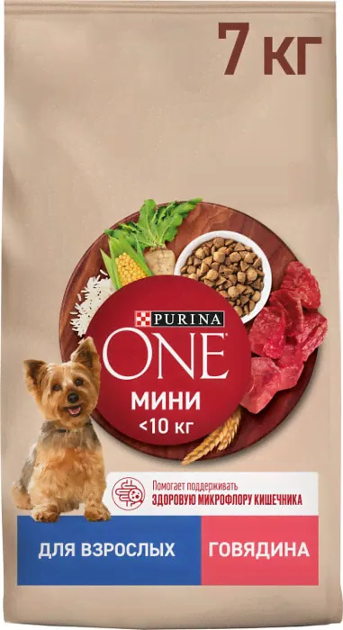Сухой корм для собак Purina ONE для мелких пород с говядиной и рисом 7кг-3