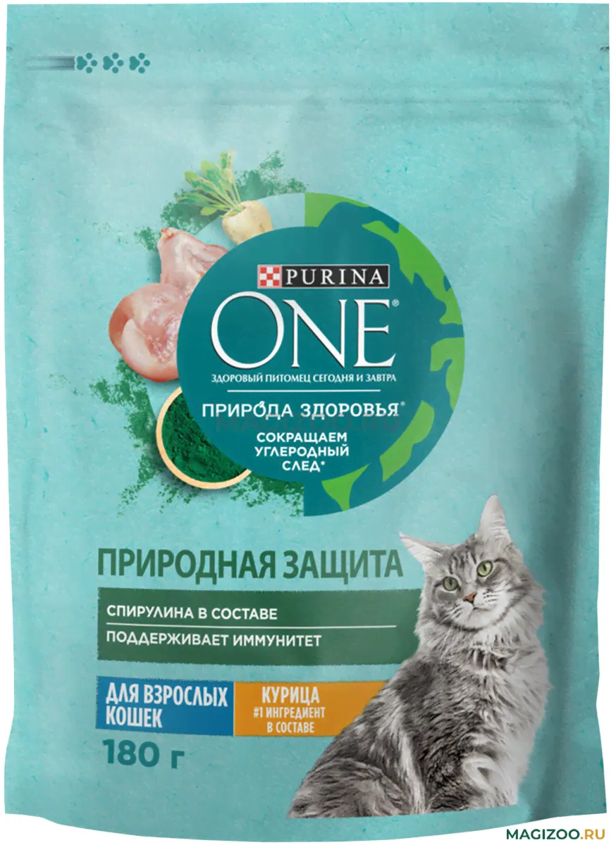 Сухой корм PURINA ONE ПРИРОДА ЗДОРОВЬЯ для взрослых кошек с курицей (0,18 кг)-0