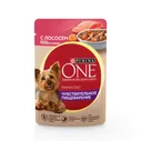 Purina One Мини Чувствительное пищеварение пауч для собак мелких пород (кусочки в подливе) (Лосось, 85 г.)