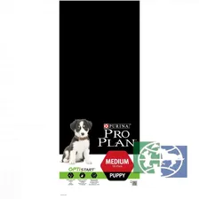 Сухой корм Purina Pro Plan для щенков средних пород, курица с рисом, пакет, 12 кг
