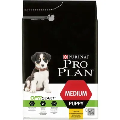 Сухой корм Purina Pro Plan с КУРИЦЕЙ и РИСОМ для щенков СРЕДНИХ пород (Puppy Medium Chicken)