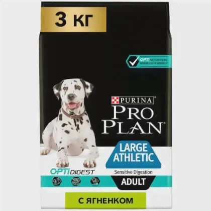 Сухой корм Purina Pro Plan Optidigest для взрослых собак крупных пород(атлетик) с чувствительным пищеварением с ягненком 3кг 12294634
