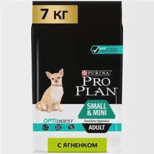 Сухой корм Purina Pro Plan для взрослых собак мелких пород с чувствительным пищеварением с ягненком и рисом 7кг 12278941