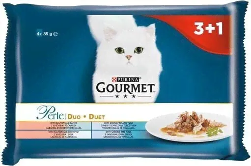 Purina GOURMET PERLE DUO Duet Rybny 4x85g
