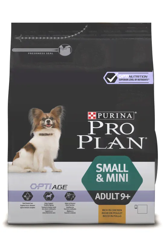 Purina Pro Plan Small & Mini Adult 9+ для взрослых собак мелких и карликовых пород старше 9 лет, курица