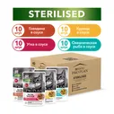 Purina Pro Plan набор паучей для кастрированных кошек, 40 шт. (говядина в соусе, курица в соусе, утка в соусе, океаническая рыба в соусе)