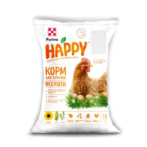 Корма Purina® HAPPY для кур-несушек, Яйценоскость от 20 недель (фазовый), 25 кг