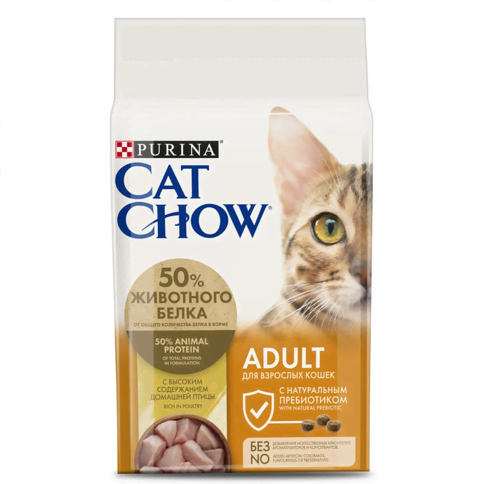 Purina Cat Chow Adult Poultry сухой корм для взрослых кошек с домашней птицей - 1,5 кг