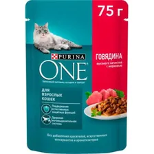 Влажный корм для кошек Purina One с говядиной и морковью в соусе 75г в магазинах Магнит