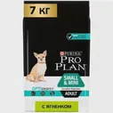 Сухой корм Purina Pro Plan для взрослых собак мелких пород с чувствительным пищеварением с ягненком и рисом 7кг 12278941