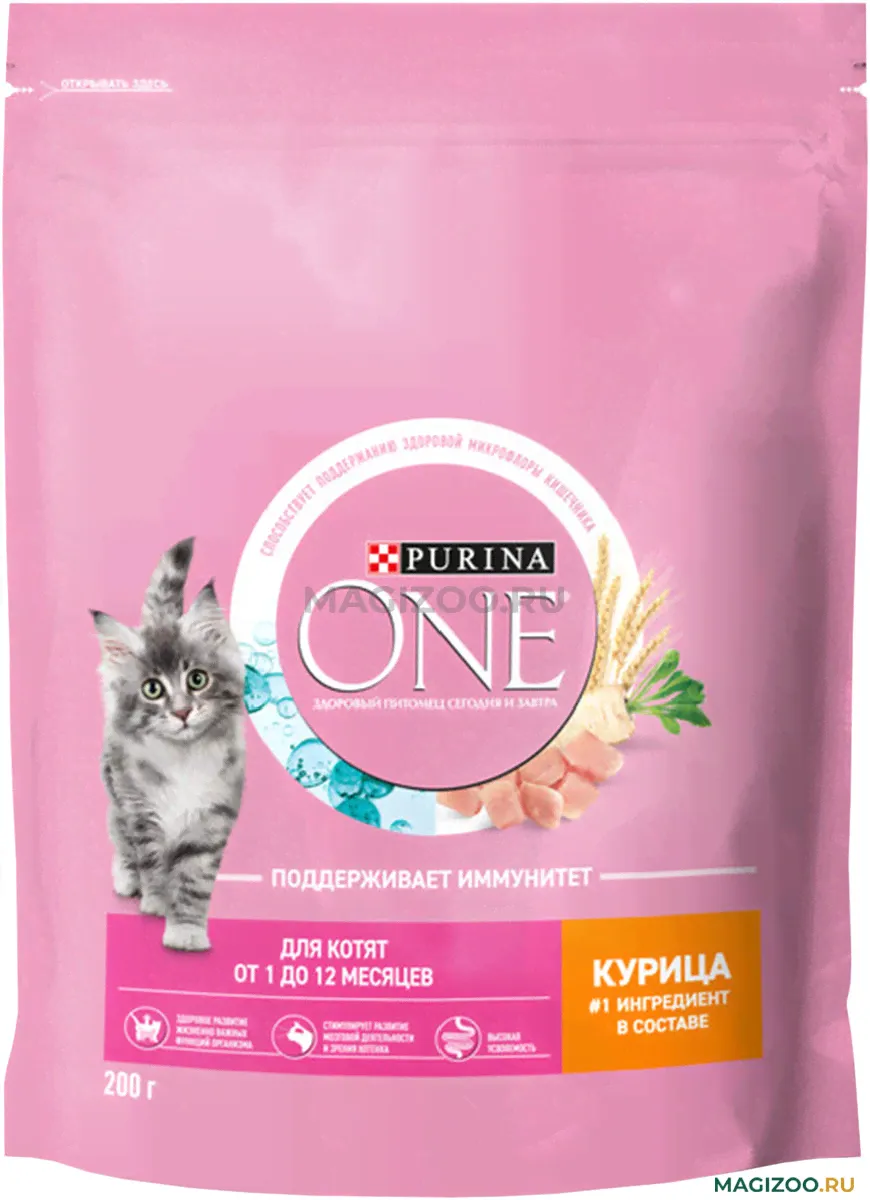 Сухой корм PURINA ONE KITTEN для котят с курицей и цельными злаками (0,2 кг)-0