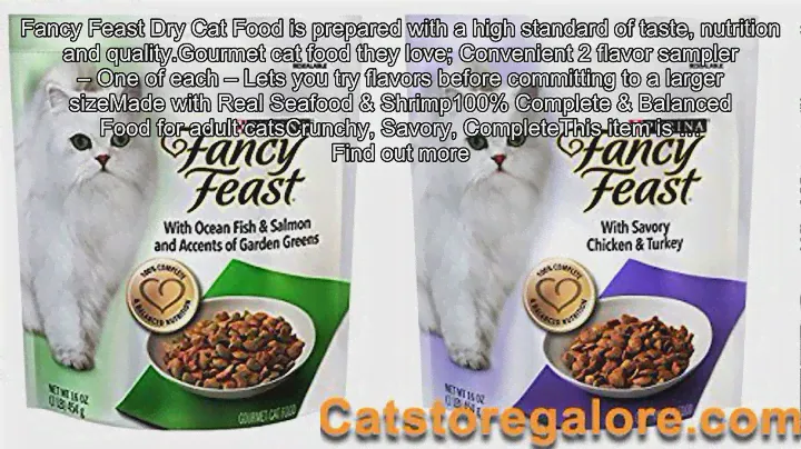 Fancy Feast Purina Gourmet Cat Food (2) Flavor Variety Bundle: (1) Ocean Fish & Salmon and Accents