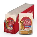 Влажный корм для собак мелких пород старше 1 года Purina ONE Мини Взрослая, с курицей, морковью и зеленой фасолью в подливе, Пауч