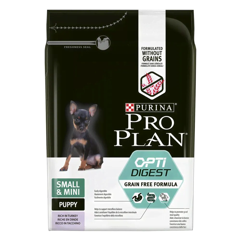 Purina Pro Plan Small&mini Puppy Grain Free Formula беззерновой корм для щенков мелких пород с чувствительным пищеварением с высоким содержанием индейки-0