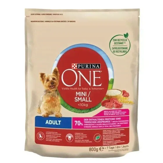 Фураж Purina One Mini Для взрослых Телятина 800 g-0