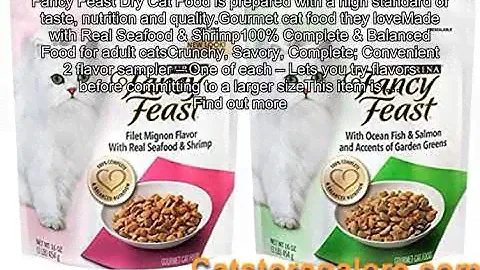 Fancy Feast Purina Gourmet Cat Food (2) Flavor Variety Bundle: (1) Filet Mignon with Real Seafood &