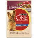 Влажный корм для взрослых собак Purina One Mini с говядиной картофелем и горохом 85 г